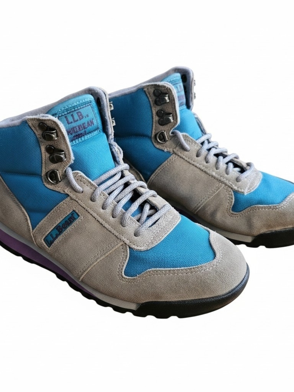 L.L. Bean And Merrell Turquoise and Light Gray Hiking Boots